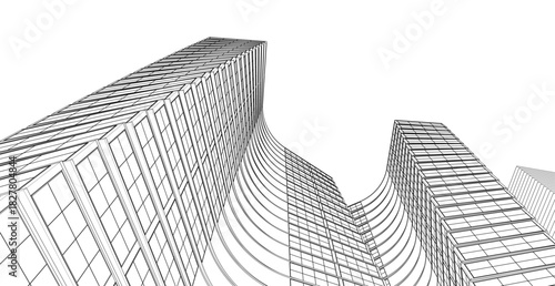 ​​abstract architecture 3d illustration background