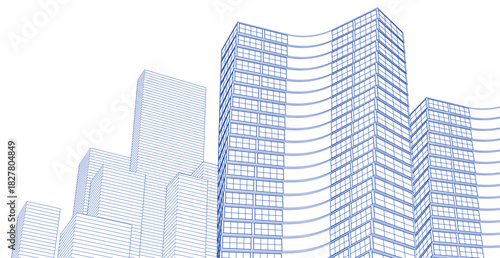 ​​abstract architecture 3d illustration background