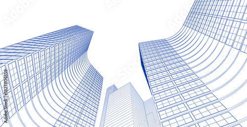 ​​abstract architecture 3d illustration background