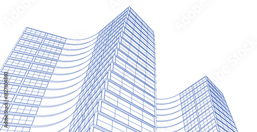 ​​abstract architecture 3d illustration background