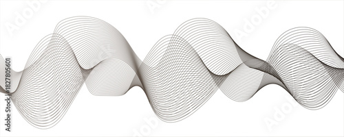 Abstract glowing Modern wave with Dynamic flowing lines. Futuristic technology and sound wave lines.Flowing, and Dynamic Wavy Ribbon Pattern. Ideal for Modern Technology, Music, Energy, and Digital.