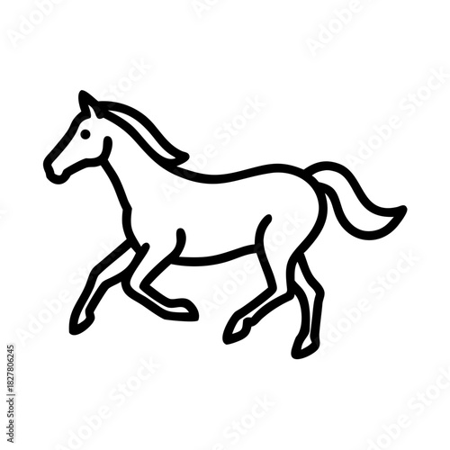 Outline drawing of a horse