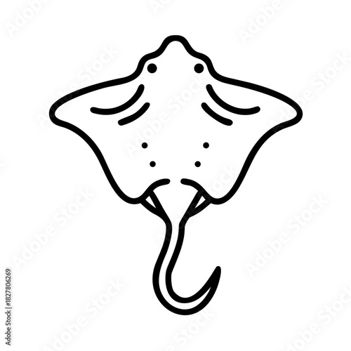 Simple outline drawing of ray