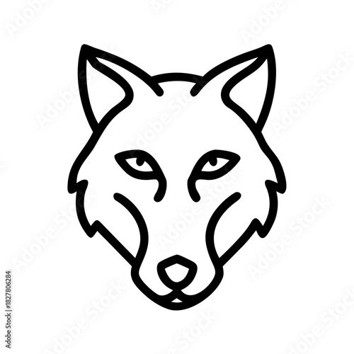 Outline drawing of wolf face