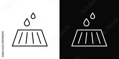 Manhole icons set with editable black and white stroke line style for ui designs