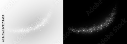 Sparkle light overlay enhanced with starburst decoration accents. A luminous flow of stardust particles and shimmering glow.