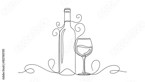 Wine Glasses Cheers Line Art – Celebration Toast Vector Illustration