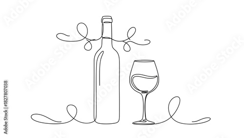 Wine Glasses Cheers Line Art – Celebration Toast Vector Illustration