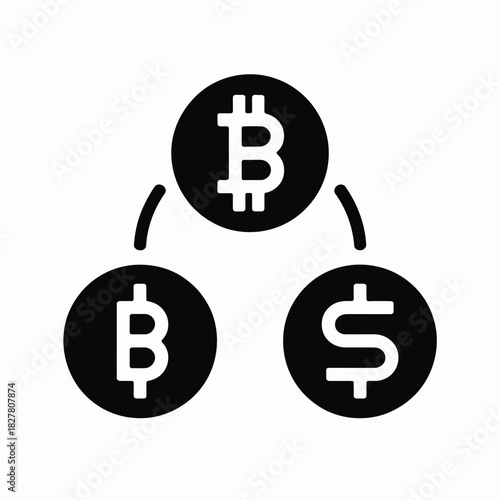 Bitcoin and Currency Exchange: An icon of the digital currency and its exchange with global financial system representing the future of money, Bitcoin’s potential and global economic trends.