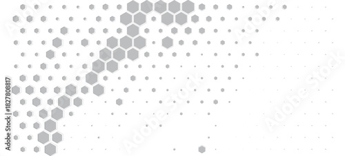 Smooth transition of geometric pattern with hexagon shape. Black isolated on white background. For sporty background and jersey design. Vector Format Illustration