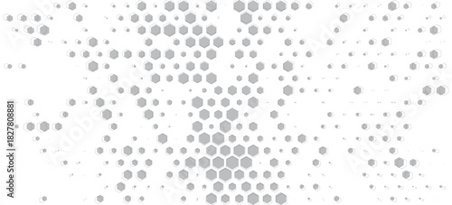 Smooth transition of geometric pattern with hexagon shape. Black isolated on white background. For sporty background and jersey design. Vector Format Illustration