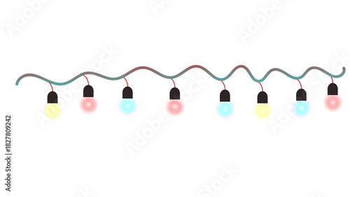 Bright string lights illustration for festive party decoration