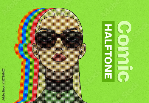 Comic Halftone Tripple Effect Mockup
