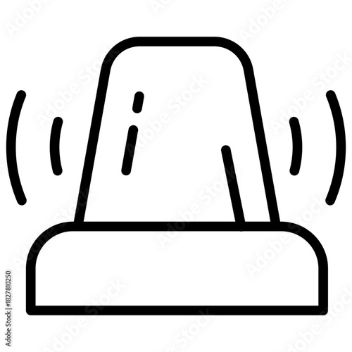 Emergency Alert Outline Icon Design Vector - siren light symbolizing emergency response, warning, medical alert, and urgent attention
