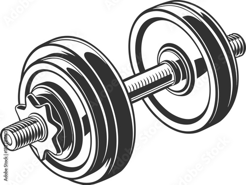 Isolated pair of gym dumbbells, vector illustration, transparent background, perfect for fitness branding and workout graphics.