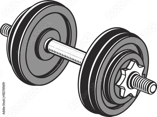 Pair of gym dumbbells, vector illustration, isolated on a transparent background, suitable for exercise and fitness-related designs.