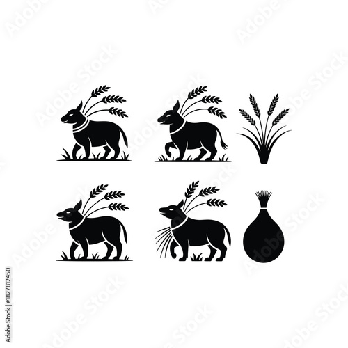 addy bundle silhouettes arranged with tiny dot fillers.