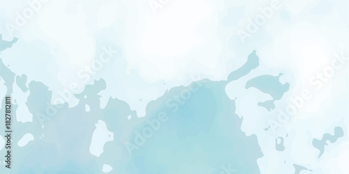 An abstract blue watercolor background features an artistic world map illustration with water drops across a grunge paper texture of the globe and continents