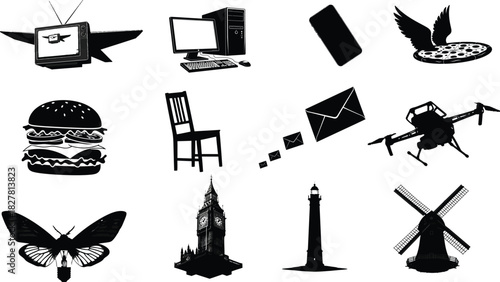 Abstract vector design with geometric shapes and color blocks in cmyk and rgb palettes