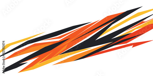 Livery wrap banner car sticker abstract line yellow pink sporty brush grunge lightning storm motorsport vector, eps10. sport modern.