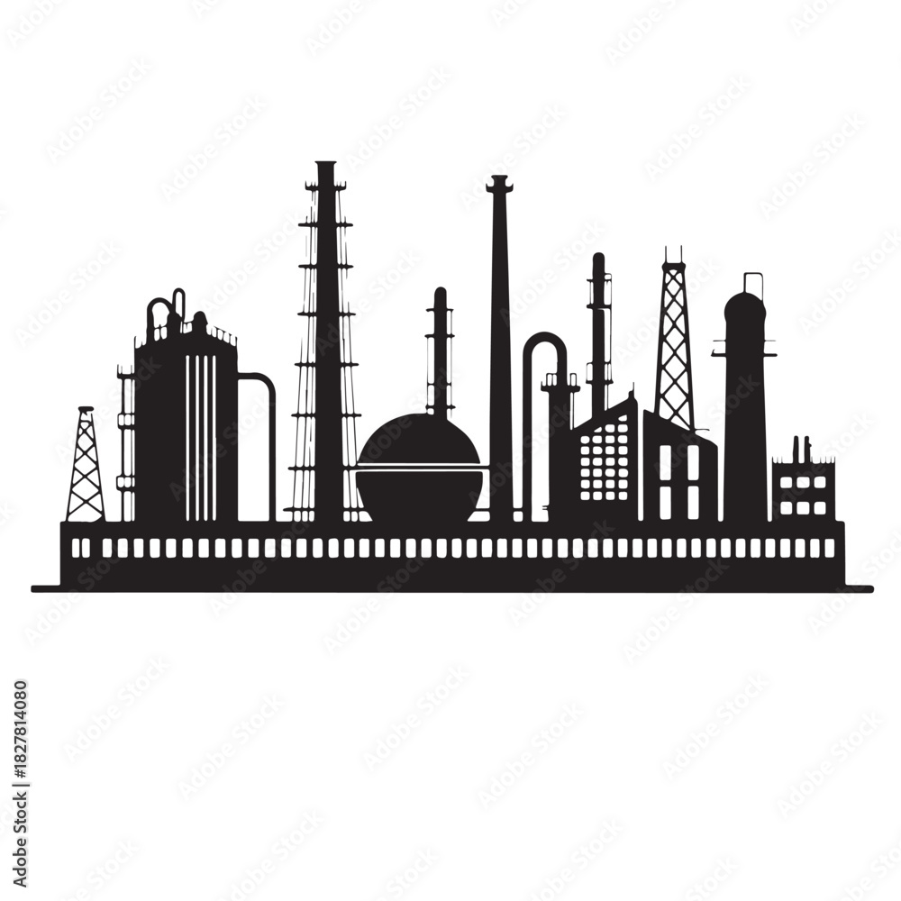 Obraz premium Black industrial design Silhouette Vector, High Quality Illustration on White Background