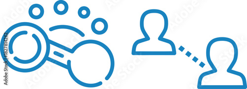 Abstract illustration depicting the concept of data sharing and connection between two individuals through a network or system