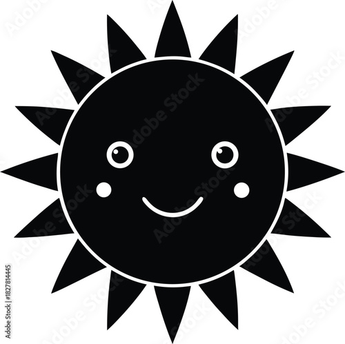 cute smiling sun with rosy cheeks and big eyes  w.eps