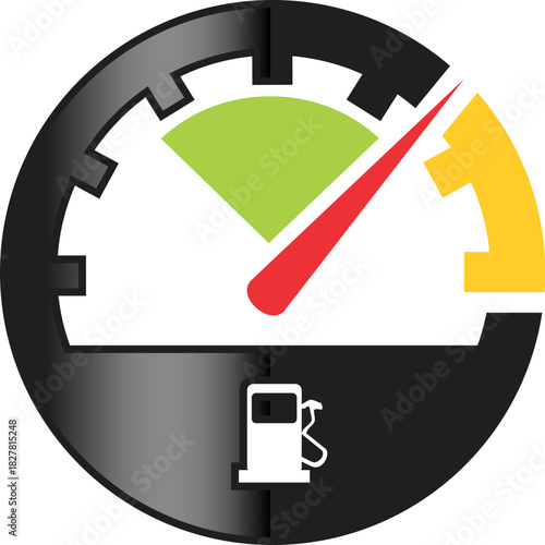 speed meter element vector logo on gas pump icon