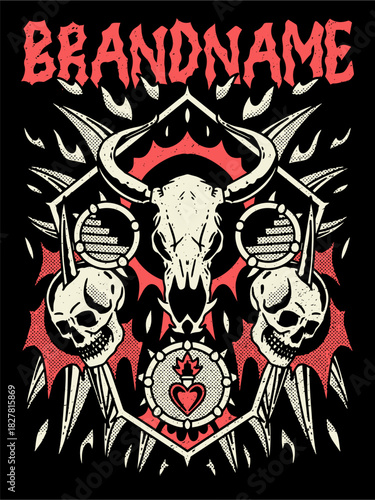 tshirt illustration design metal band merchandise