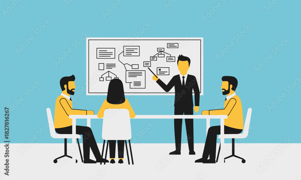 Fototapeta premium Business Meeting Presentation with Team Collaboration.