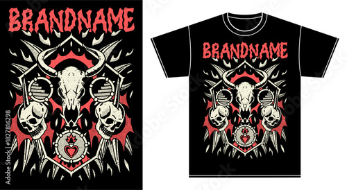 tshirt illustration design metal band merchandise