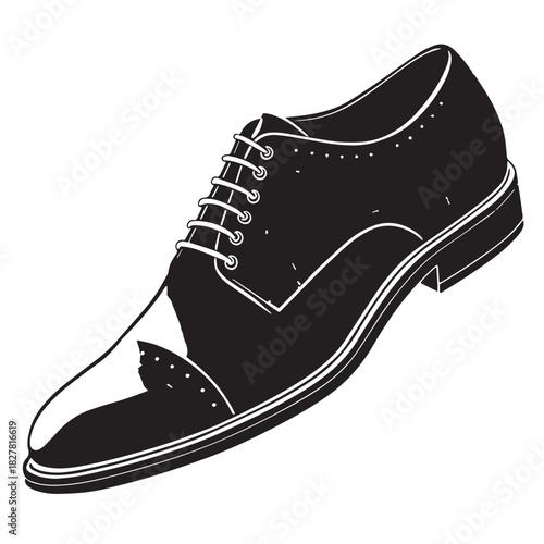 Black man shoe Silhouette Vector, High Quality Illustration on White Background