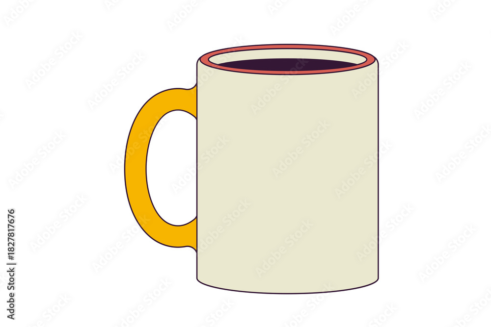 Obraz premium Stylized Mug Illustration of a Beverage Container with Bold Outlines