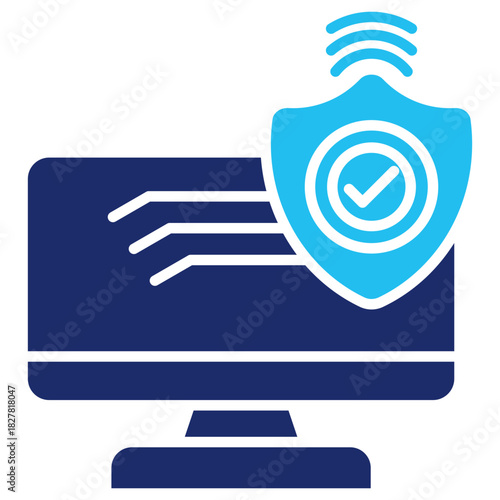 Endpoint security Flat Blue Icon