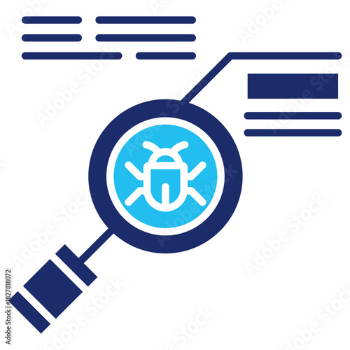 Virus Analysis Flat Blue Icon