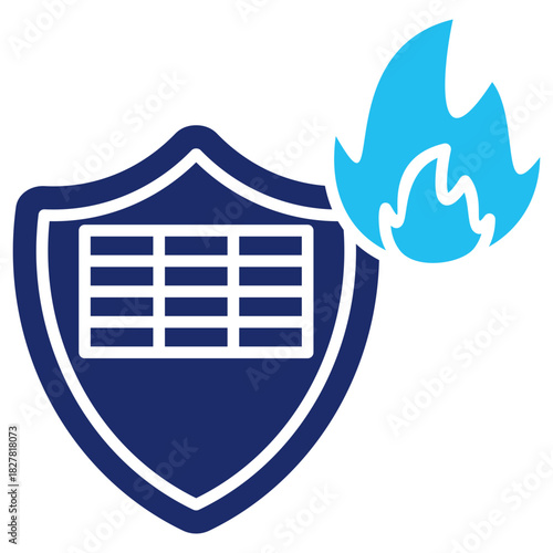 Firewall Flat Blue Icon