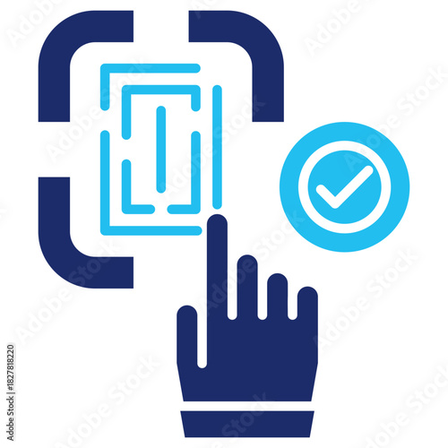 Fingerprint Flat Blue Icon