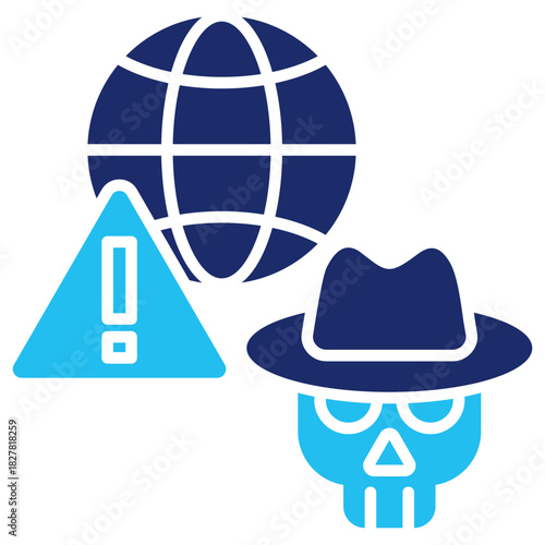 Dark Web Flat Blue Icon