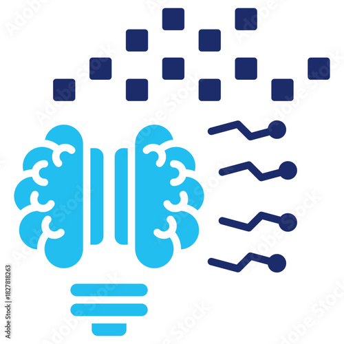 Artificial Intelligence Flat Blue Icon