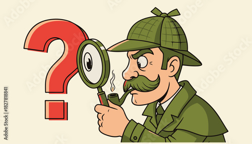 Beige Detective Character Artwork