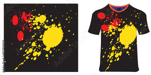 sublimation jersey design grunge brush red black halftone sporty modern and vector eps10.