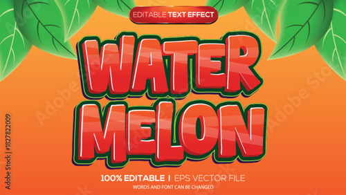3d text effect watermelon theme