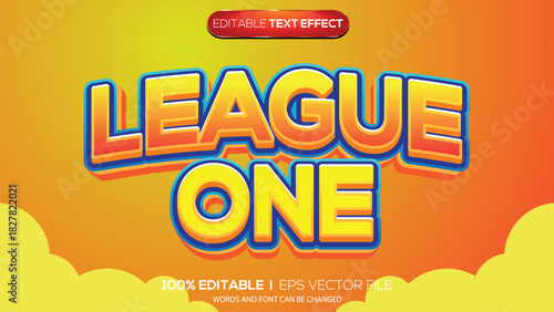 3d text effect league one theme