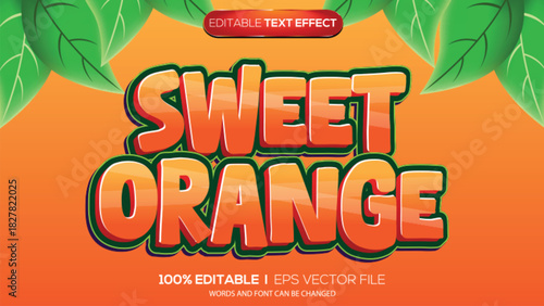 3d text effect sweet orange theme