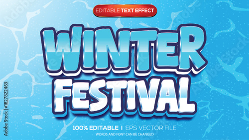 3d text effect winter theme