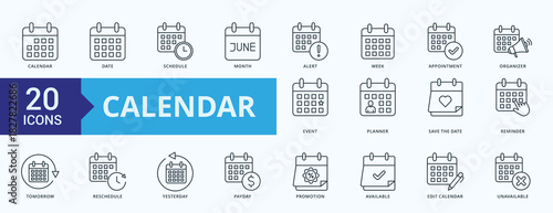 Calendar Icon Pack Illustration Vector 