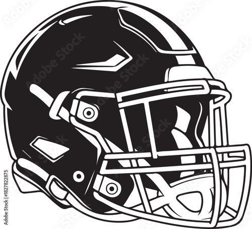 American Football Player Silhouettes in Action Poses