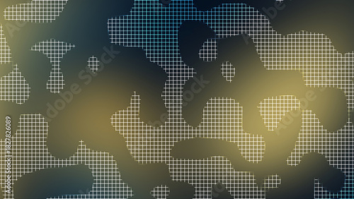 Dark Blue Gold Grid Pattern Abstract Background for Futuristic Design