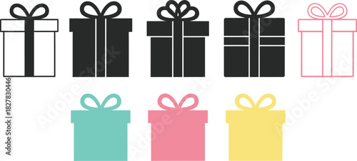 Colorful gift boxes for birthdays, celebrations, holidays