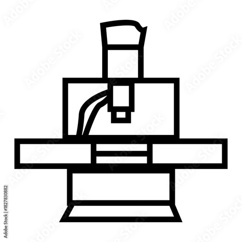 vector illustration of a microscope outline icon